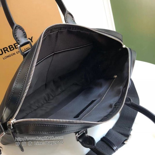 Burberry專櫃新款男包 巴寶莉經典煙熏格紋男士手提公事包  db1245